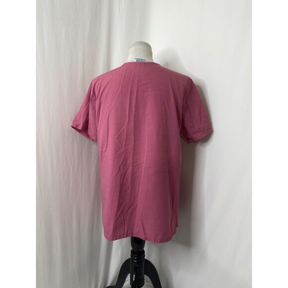 Womens Medium Scrubs Top Simply Basic Purple Pink In Color Button Down - Picture 4 of 8